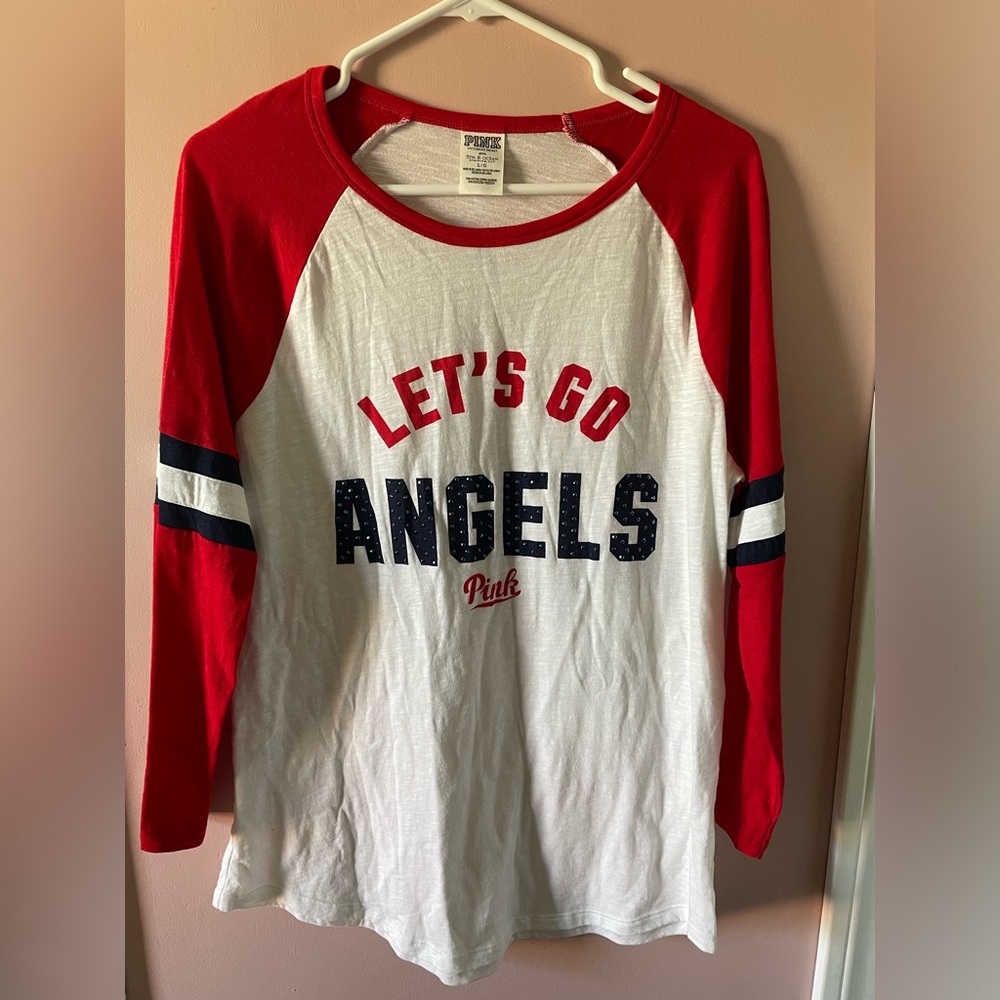 VS PINK Angels Baseball Top. Size Large. Perfect for those summer baseball games